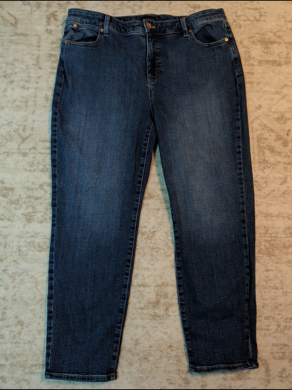 Talbots Straight Leg Jeans in Dark Blue Denim Size 16P
